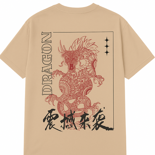 DRAGON OVERSIZE BEIGE T-SHIRT